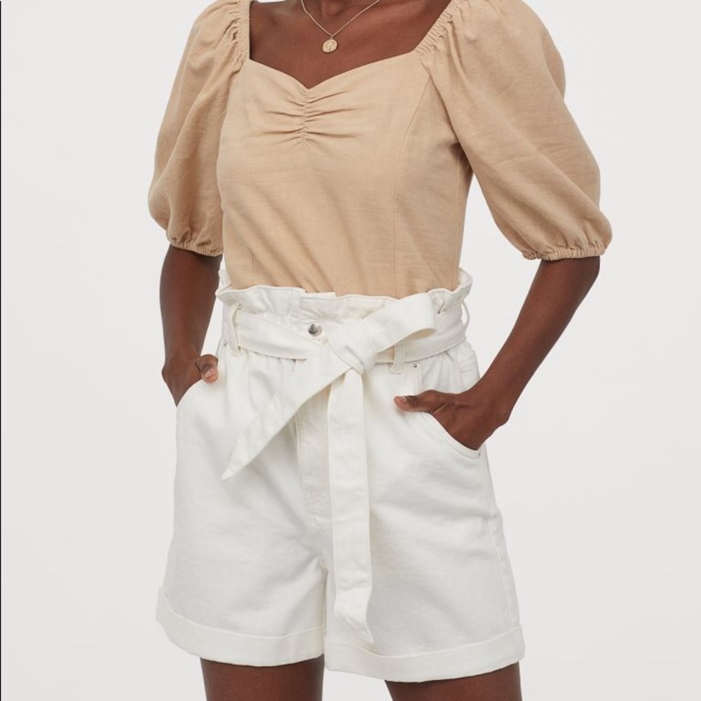 Paper Bag Waist Shorts with tie belt
